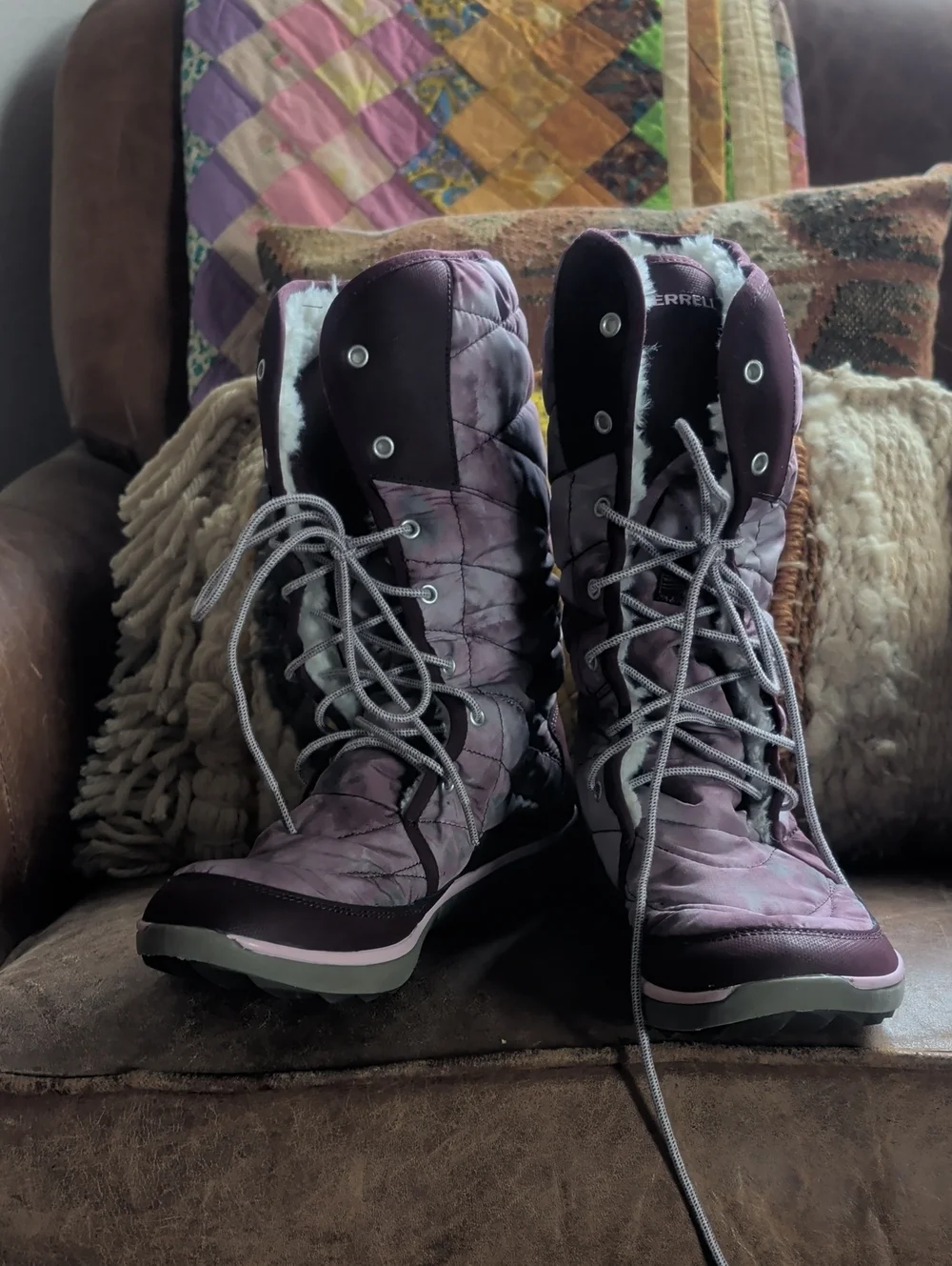 NWOT Merrell Women's Plum Quilted Lace-Up Winter Boots